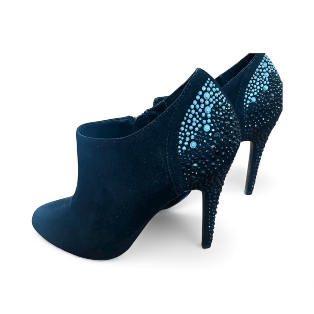 Aldo Black Suede Studded High Heeled Boots Womens Size 8 Party Dress Wedding EUC